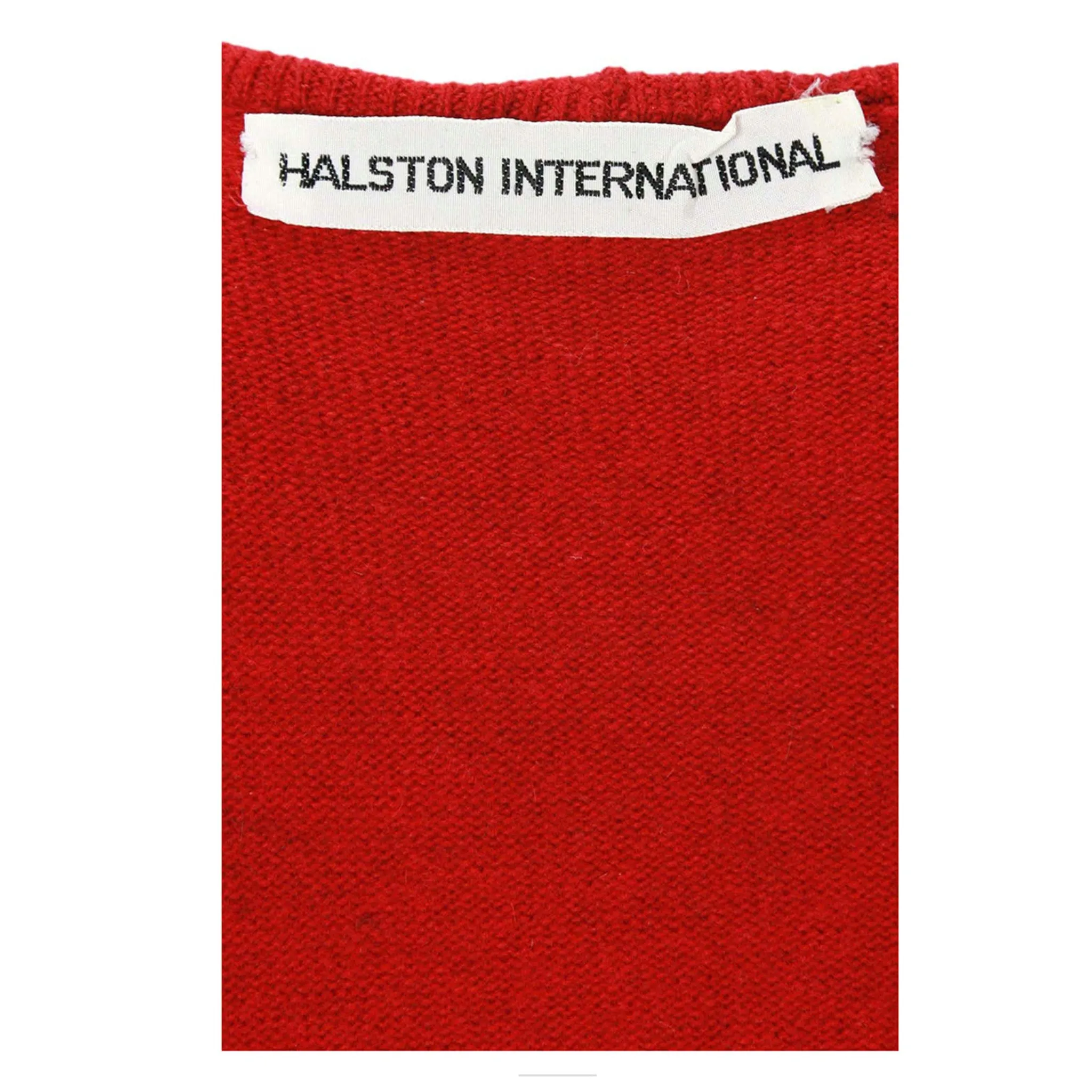 HALSTON INTERNATIONAL 1970s Red Cashmere Long Tank Dress and Cardigan Set