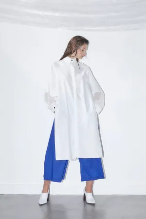 LANDED white - silk and cotton tunic shirt