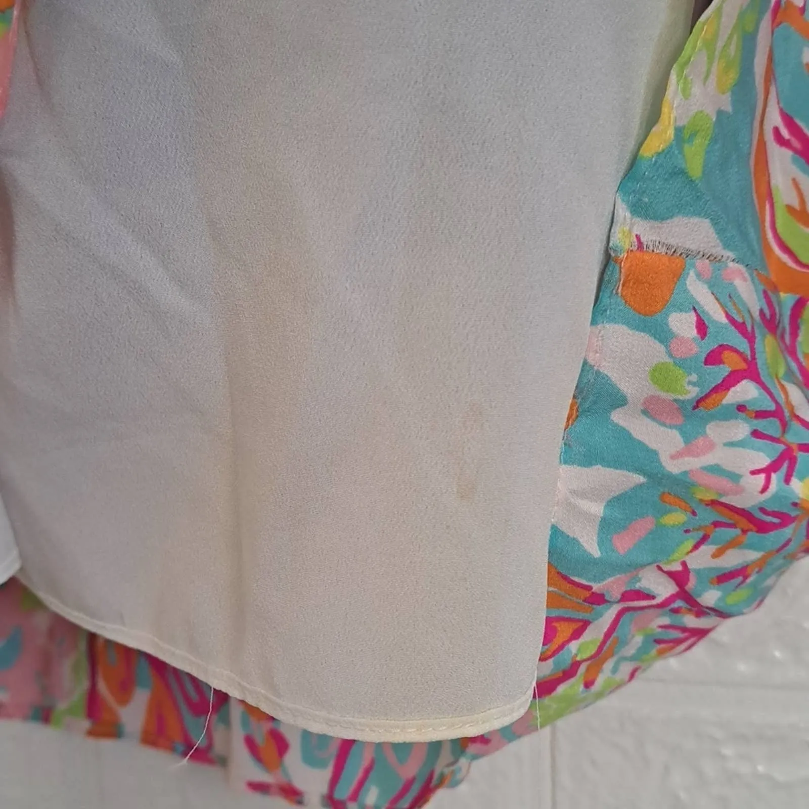 Lilly Pulitzer Dusk Resort White Scuba To Cuba Silk Slip Dress XS