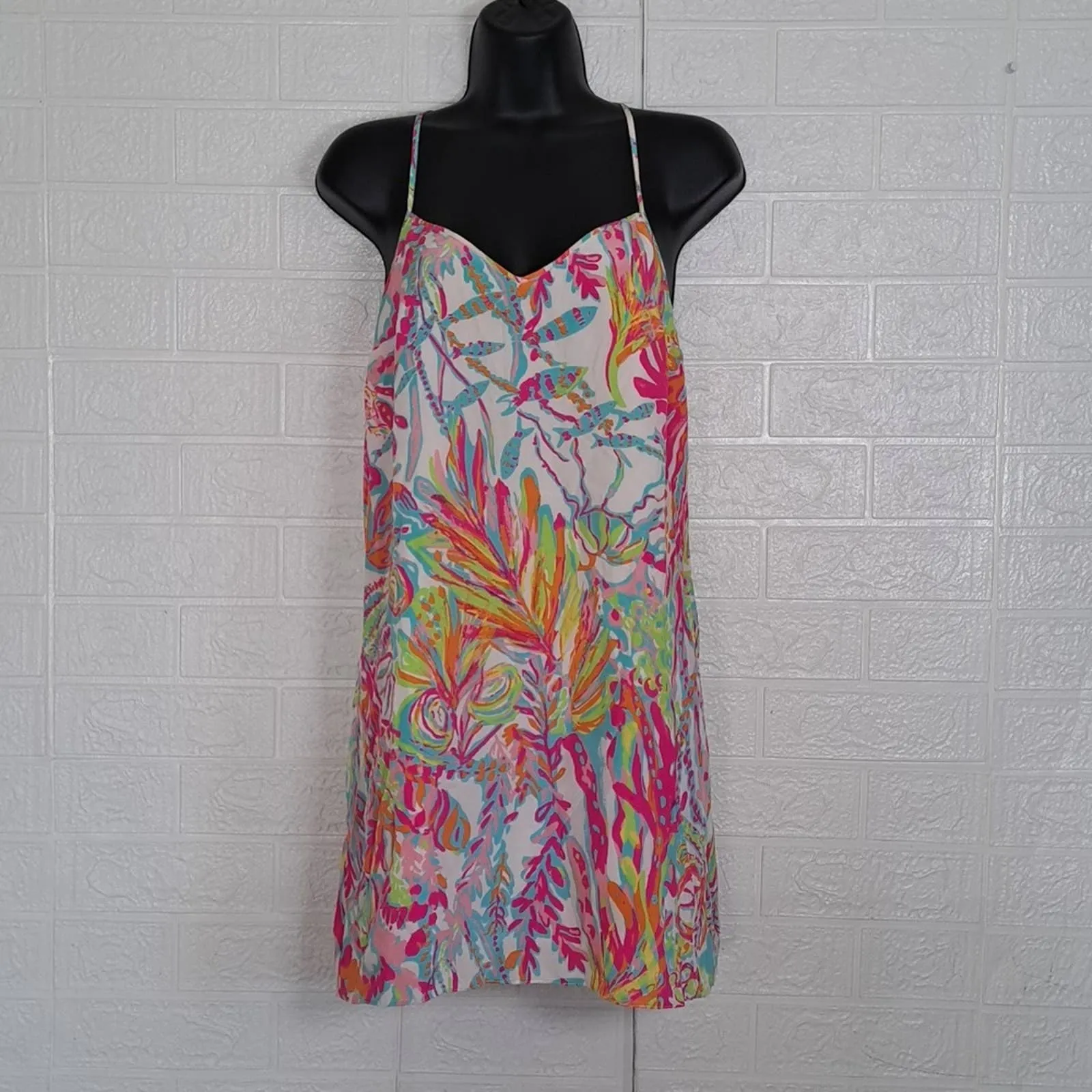 Lilly Pulitzer Dusk Resort White Scuba To Cuba Silk Slip Dress XS