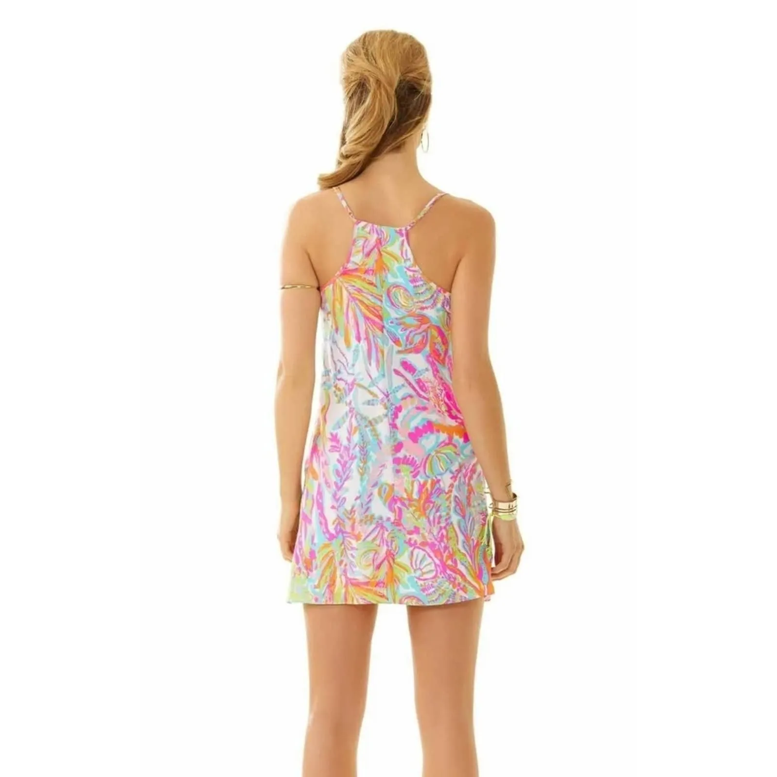 Lilly Pulitzer Dusk Resort White Scuba To Cuba Silk Slip Dress XS