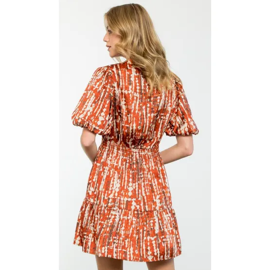 Marianne Puff Sleeve Print THML Dress -SALE