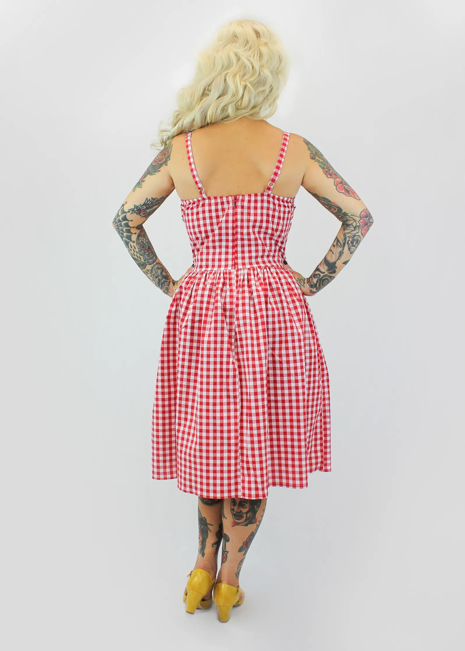 Red Gingham Dress With Adjustable Straps #SGD-RW