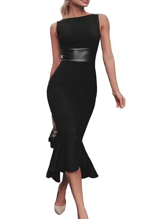 Women‘s Black Sleeveless Cocktail Dress